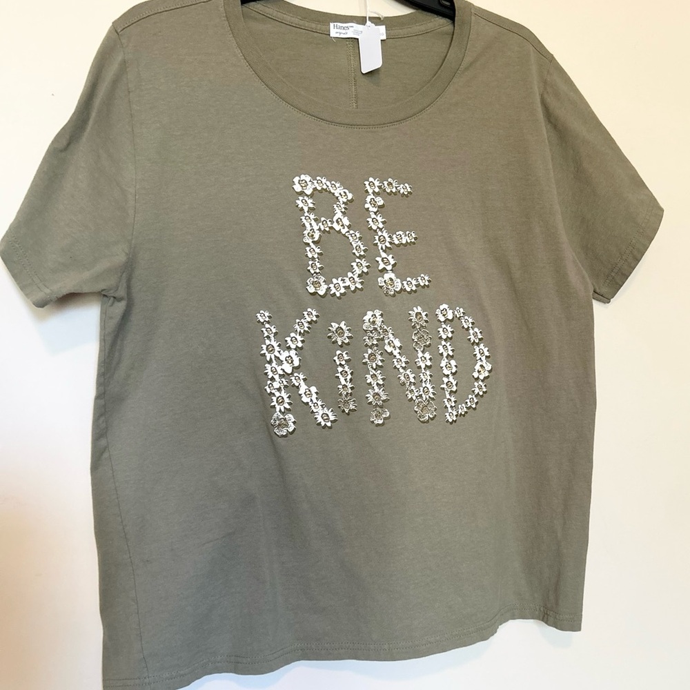 Olive Green 'Be Kind' T-Shirt